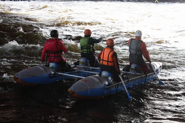 2020 Russie Région Leningrad Village Losevo Entraînement Rafting Sportif Sur — Photo