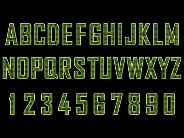 Yeşil yüksek teknoloji font yüz vektör paketi