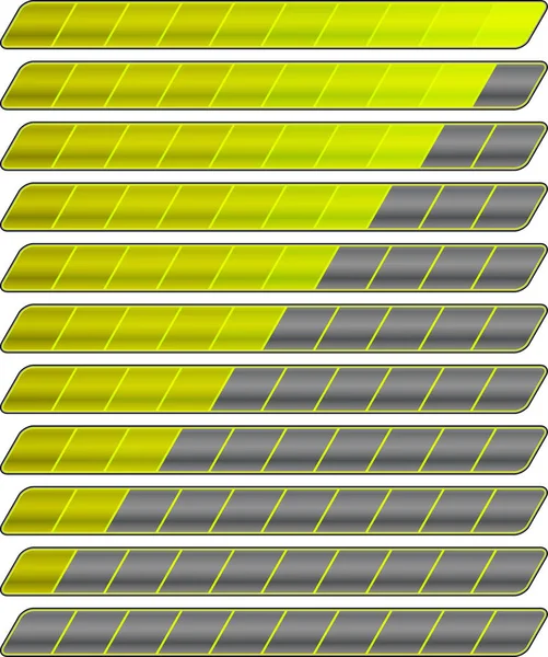 Conjunto Vetores Barras Progresso Colorido — Vetor de Stock