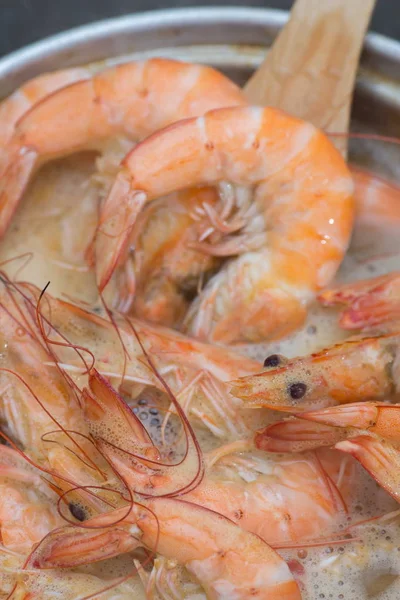 Texture background Meat Boiled Shrimps