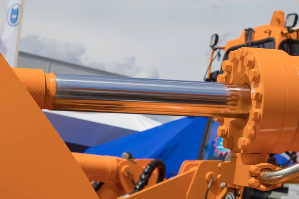 Details agricultural machinery on background,close up