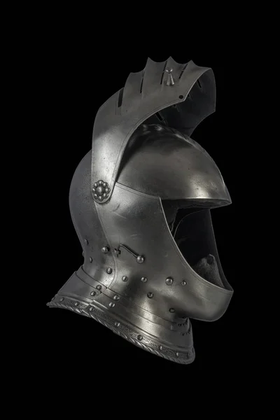 medieval knight\'s helmet, antique armour closeup