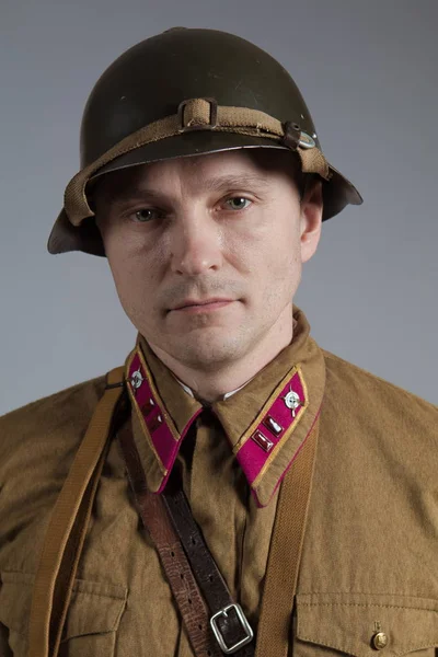 male actor in the form of an officer of the Red Army major during the Second World War