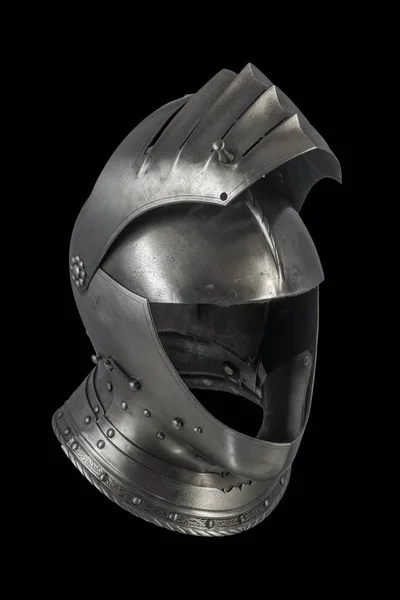 medieval knight's helmet, antique armour closeup