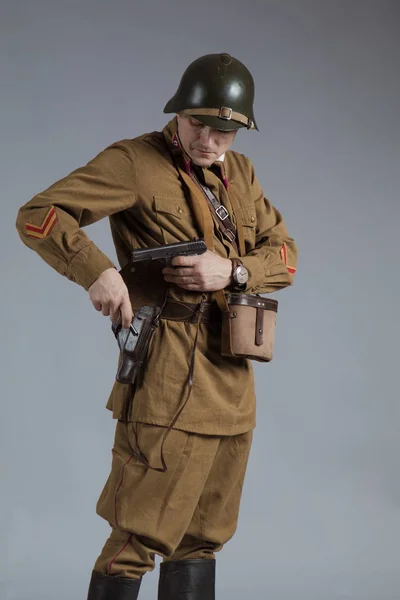 male actor in the form of an officer of the Red Army major during the Second World War
