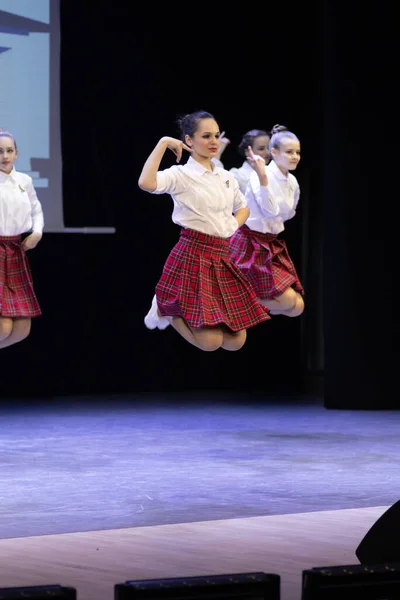 Dancer Actors perform on the theater stage in a dance show musical