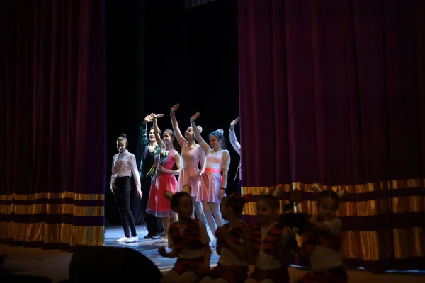 Dancer Actors perform on the theater stage in a dance show musical