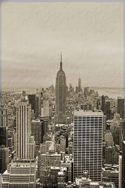 Нью-Йорк Skyline с винтажные чутье — стоковое фото