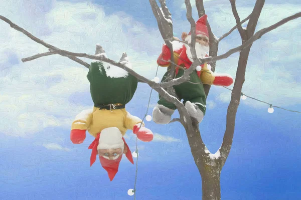 Karácsonyi illusztráció a gyermekek és az ünnepek — Stock Fotó