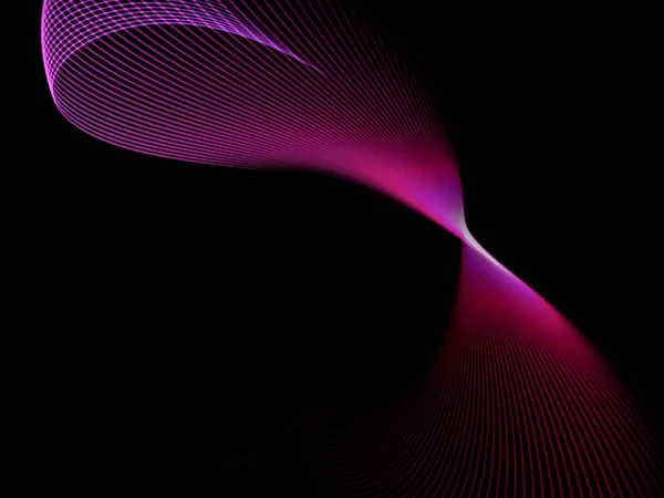 Комп'ютер генерує кольорові повні лінії на чорному фоні — стокове фото