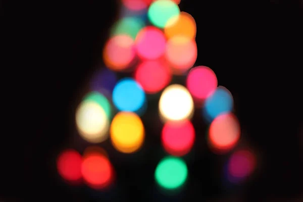圣诞散景从灯在年表树 — 图库照片