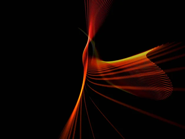 Computer generated colorfull lines on black background — Stock Photo, Image