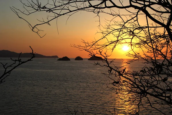 Coucher de soleil sur la côte du Pacifique vu du Costa Rica — Photo