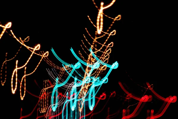 Fantázia fény generált alkotnak colorfull vonalak fekete háttér — Stock Fotó