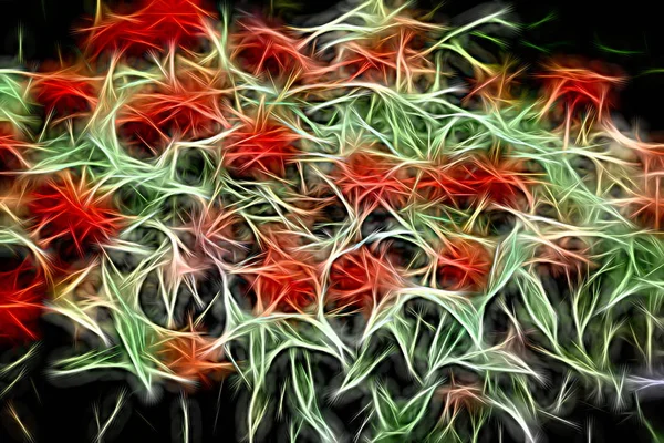 Generowane komputerowo Neon abstrakcyjny kolor pełnych kształtów — Zdjęcie stockowe