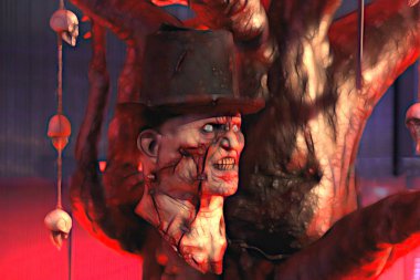 Dekorasyonların farklı yönlerini tasvir eden çeşitli Cadılar Bayramı çizimleri