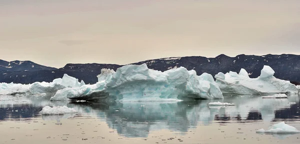漂浮在格陵兰沿岸的水中的冰山 格陵兰的自然和景观 — 图库照片