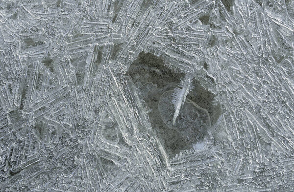 Ice on the winter lake texture background 