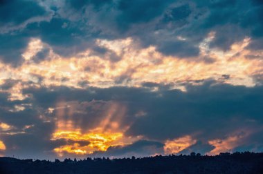 renkli günbatımı gökyüzü görüntü