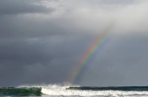 Gewitterwolken Und Regenbogen Über Dem Ozean Südafrika — Stockfoto