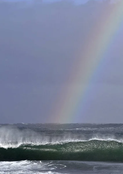 Nubes Trueno Arco Iris Sobre Océano Sudafrica — Foto de Stock