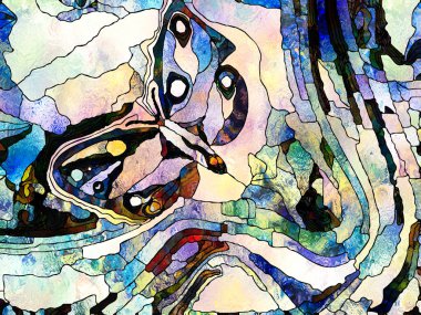 Vitray sonsuza dek serisi. Kelebek sembolü organik doğrultusunda tasarım, güzellik ve yaratıcılık konusunda patters.