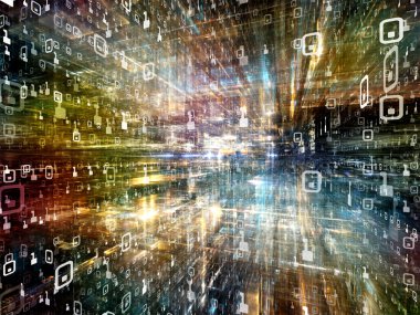 Dijital City serisi. Zemin üç boyutlu Fraktallar ve numaraları oluşmaktadır ve bilgisayarlar, bilim, sanal gerçeklik ve modern teknolojinin projelerde kullanıma uygun