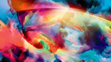 Drama renkler Serisi. Tasarım, yaratıcılık ve hayal gücü konusunda sanal tuval bileşimi