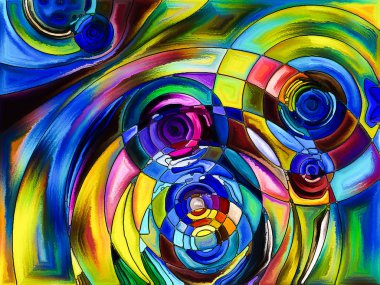 Kurşunlu cam desen serisi. Yassı olup, sanat, Uzay Bölümü ve tasarım ile ilgili projeler vitray kavramı çalışmanın soyut kompozisyon