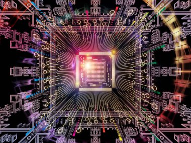 Bilgi işlem makinesi serisi. Konuyla ilgili fraktal çevre bilgisayar bilimi, dijital dünyada, sanal gerçeklik ve modern teknoloji ile CPU düzenleme