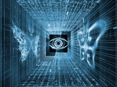 Tanrı numaralarını kaydetmek ve kelebekler serisi. Arka plan tasarım bir göz, kelebekler ve düşünme, din ve metafizik konusunda matematiksel formüller sembolü