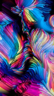Color In Motion serisi. Tasarım, yaratıcılık ve hayal gücünün ekran ve cihazlar için duvar kağıdı olarak kullanacağı sıvı boya modelinin grafiksel bileşimi