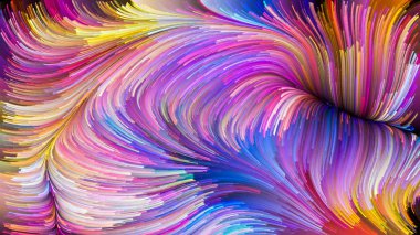 Color In Motion serisi. Tasarım, yaratıcılık ve hayal gücüyle ilgili projelerde ekran ve cihazlar için duvar kağıdı olarak kullanılacak sıvı boya kalıbının soyut bileşimi