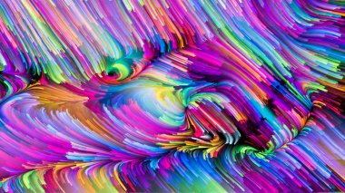 Color In Motion serisi. Tasarım, yaratıcılık ve hayal gücünün ekran ve cihazlar için duvar kağıdı olarak kullanılacak sıvı boya kalıbının düzenlenmesi