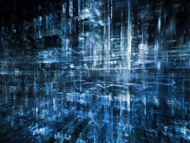 Sanal uzay serisi. Bilgi teknolojisi, bilgisayar ve iletişim konusunda perspektif içinde 3d fraktal tasarım bileşimi