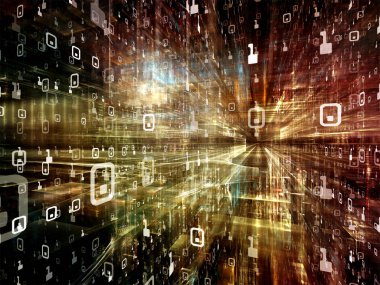 Dijital City serisi. Bilgisayarlar, bilim, sanal gerçeklik ve modern teknoloji konuda kavramı mecaz olarak üç boyutlu Fraktallar ve numaraları yaratıcı düzenleme