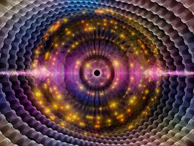 Dalga fonksiyonu serisi. Sanatsal soyutlama oluşan renkli sinüs titreşimleri, ışık ve fraktal öğeleri konu üzerinde ses ekolayzer, müzik spektrum ve kuantum olasılık