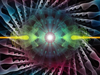 Dalga fonksiyonu serisi. Renkli sinüs titreşimler kompozisyon, ışık ve fraktal elemanları ses ekolayzer, mecazi ilişkisi ile müzik spektrum ve kuantum olasılık