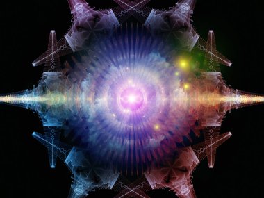 Dalga fonksiyonu serisi. Renkli sinüs titreşimler kompozisyon, ışık ve fraktal elemanları ses ekolayzer, mecazi ilişkisi ile müzik spektrum ve kuantum olasılık