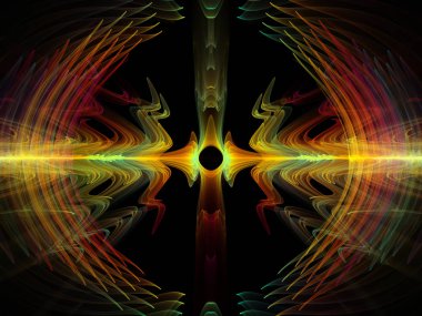 Dalga fonksiyonu serisi. Renkli sinüs titreşimler arka plan kompozisyon, ışık ve fraktal öğeleri ses ekolayzer, konu üzerinde müzik spektrum ve kuantum olasılık