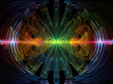 Dalga fonksiyonu serisi. Renkli sinüs titreşimlerin aranjman, ışık ve fraktal elemanları ses ekolayzer, projeler için fon olarak müzik spektrum ve kuantum olasılık