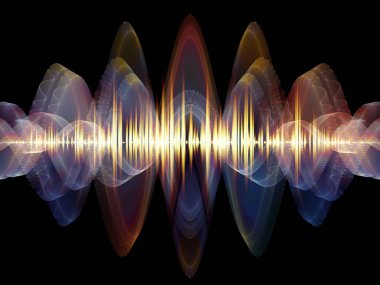 Dalga fonksiyonu serisi. Renkli sinüs titreşimlerin aranjman, ışık ve fraktal elemanları ses ekolayzer, projeler için fon olarak müzik spektrum ve kuantum olasılık