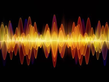 Dalga fonksiyonu serisi. Renkli sinüs titreşimlerin aranjman, ışık ve fraktal elemanları ses ekolayzer, projeler için fon olarak müzik spektrum ve kuantum olasılık