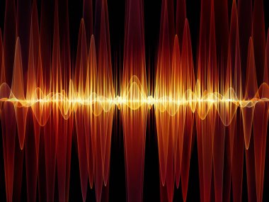 Dalga fonksiyonu serisi. Renkli sinüs titreşimleri soyut kompozisyon, ışık ve fraktal öğeleri için ses ekolayzer, projelerde müzik spektrum ve kuantum olasılık