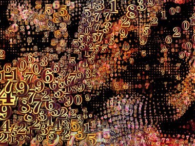 Numara dünya serisi. Basamak ve fraktal öğeleri bilim, eğitim ve modern teknoloji konuyla ilgili kompozisyon