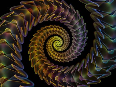 Sarmal geometri serisi. Fraktal öğeleri matematik, geometri ve bilim konusunda iplik girdap soyut tasarım yapılmış