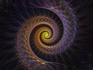 Sarmal geometri serisi. İplik girdap matematik, geometri ve bilim konusunda fraktal öğelerinin arka plan tasarımı