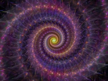 Sarmal geometri serisi. Matematik, geometri ve bilim konusunda bir metafor olarak iplik girdap fraktal elemanları tasarım oluşur