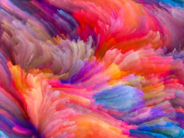 Doku serisi renk. Dijital boya ve fraktal bulutların üstünde dinamik arka planlar ve boyutlu arka arka plan tasarımı