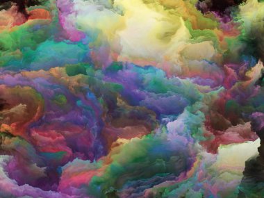 Doku serisi renk. Dijital boya ve fraktal bulutların üstünde dinamik arka planlar ve boyutlu arka fon